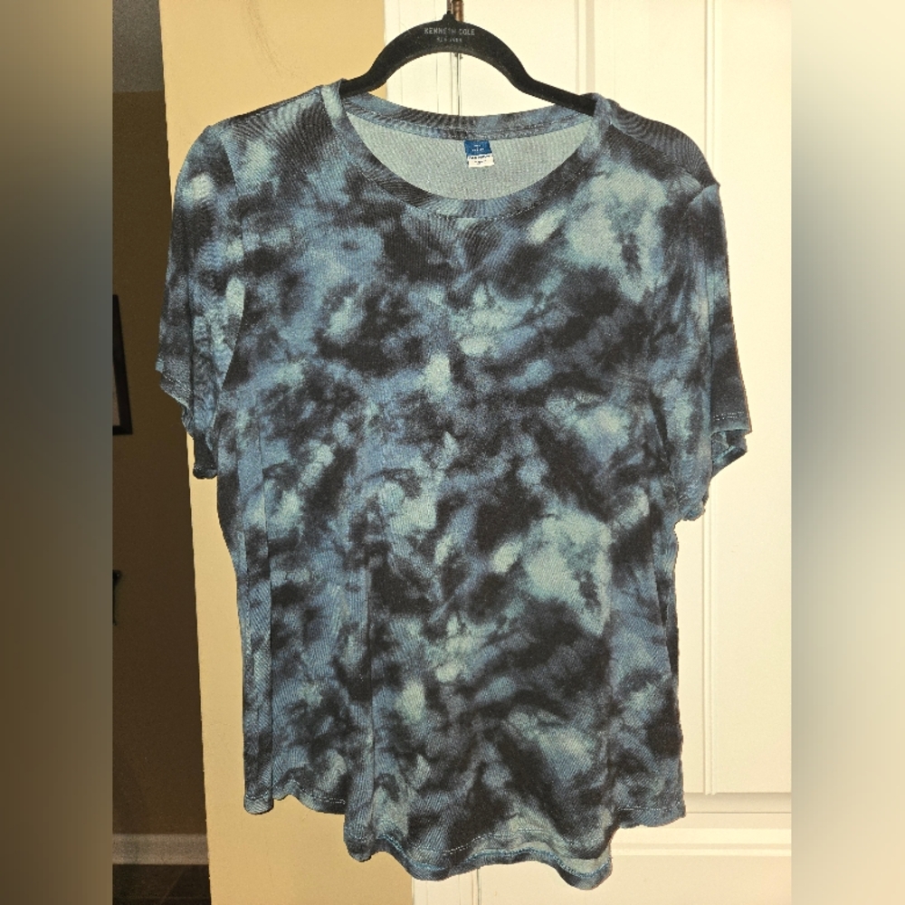 Old Navy Blue Tie-Dye T-Shirt Sz Large Petite
